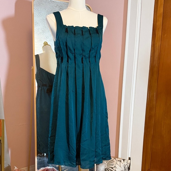 The Limited Teal Pleated Mini Dress - Picture 1 of 8